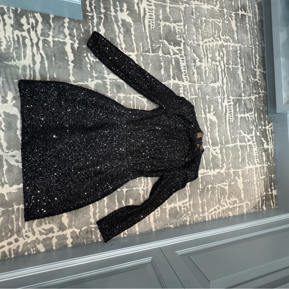 Used NADINE MERABI Black Edie Dress size SM - Picture 7 of 7